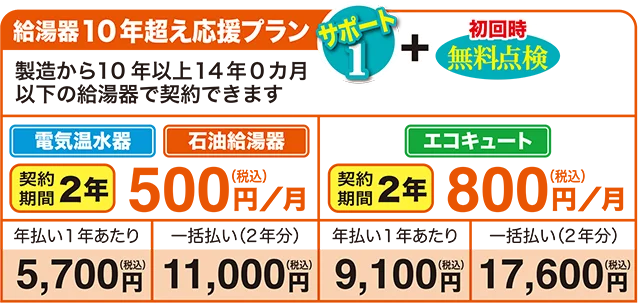 給湯器10年越え応援プラン